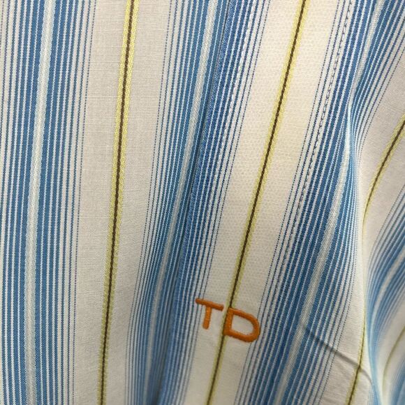 Thomas Dean L/S Casual Striped Dress Shirt Great Pre-Loved Condition Size L - Picture 7 of 11